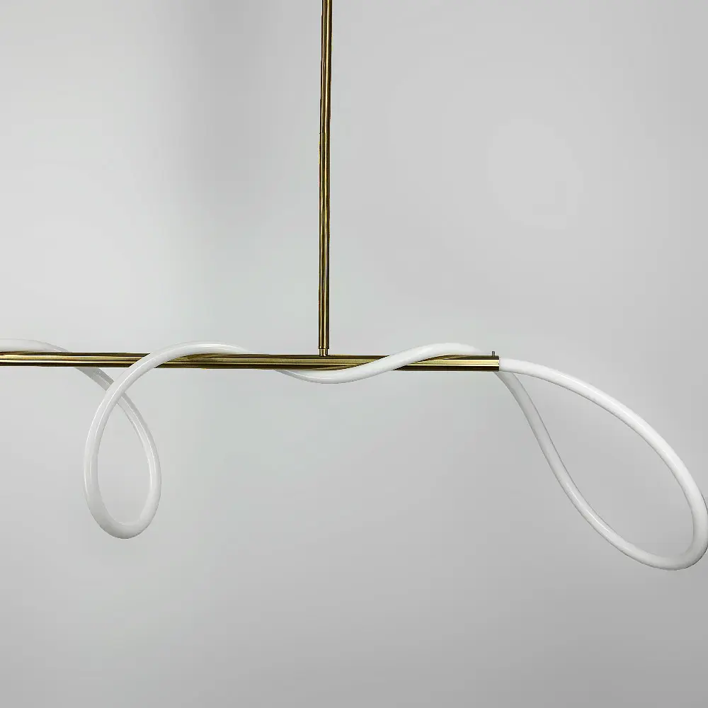 Латунная удлиненная люстра ELISION с гибкой LED лентой Line.F Длина 120 см - фото 4