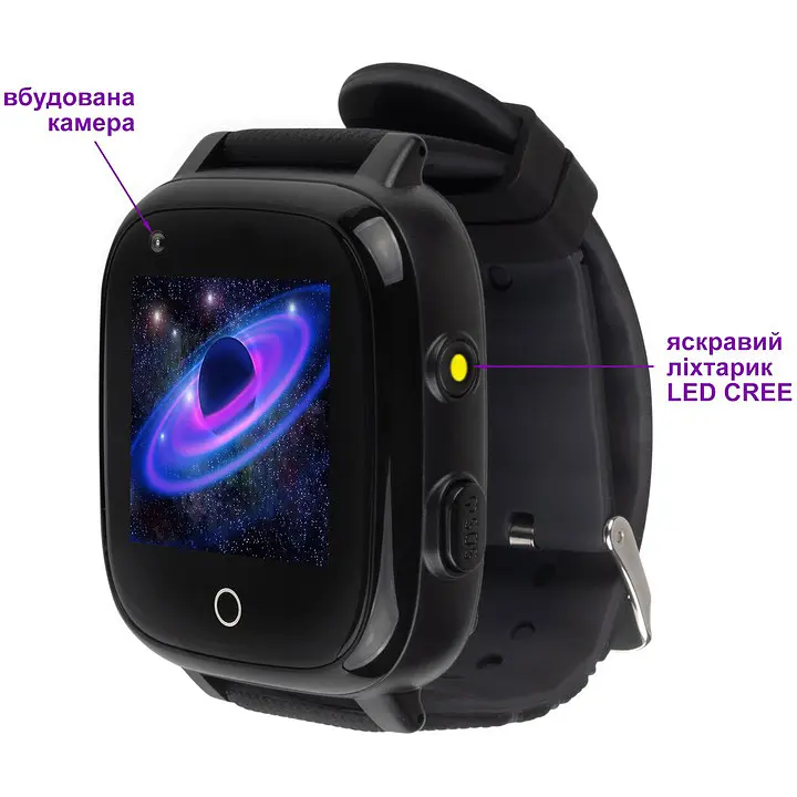 Дитячий водонепроникний смарт-годинник AmiGo GO005 4G WIFI Thermometer Black [59321] - фото 2