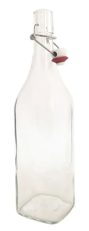 Пляшка EverGlass Homemade квадратна 1л з бугельним замком. - фото 2