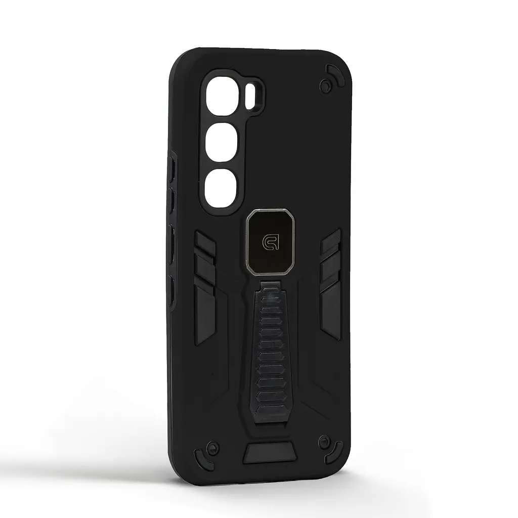 Чехол для Infinix Hot 60 Pro 4G, Proover, черный, с подставкой и магнитом, противоударный, ударопрочный, бронированный, панель-накладка, защита всего корпуса, термополиуретан (TPU) + поликарбонат (PC), ArmorStandart (ARM88682) - фото 2