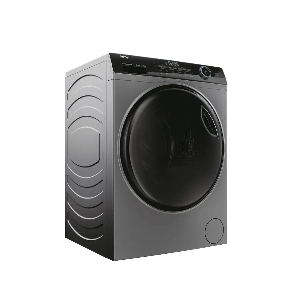 Стирально-сушильная машина Haier фронтальная 8(5) кг 1400 A 46 см дисплей пара инвертор люк черный прямой привод серебристый - фото 4