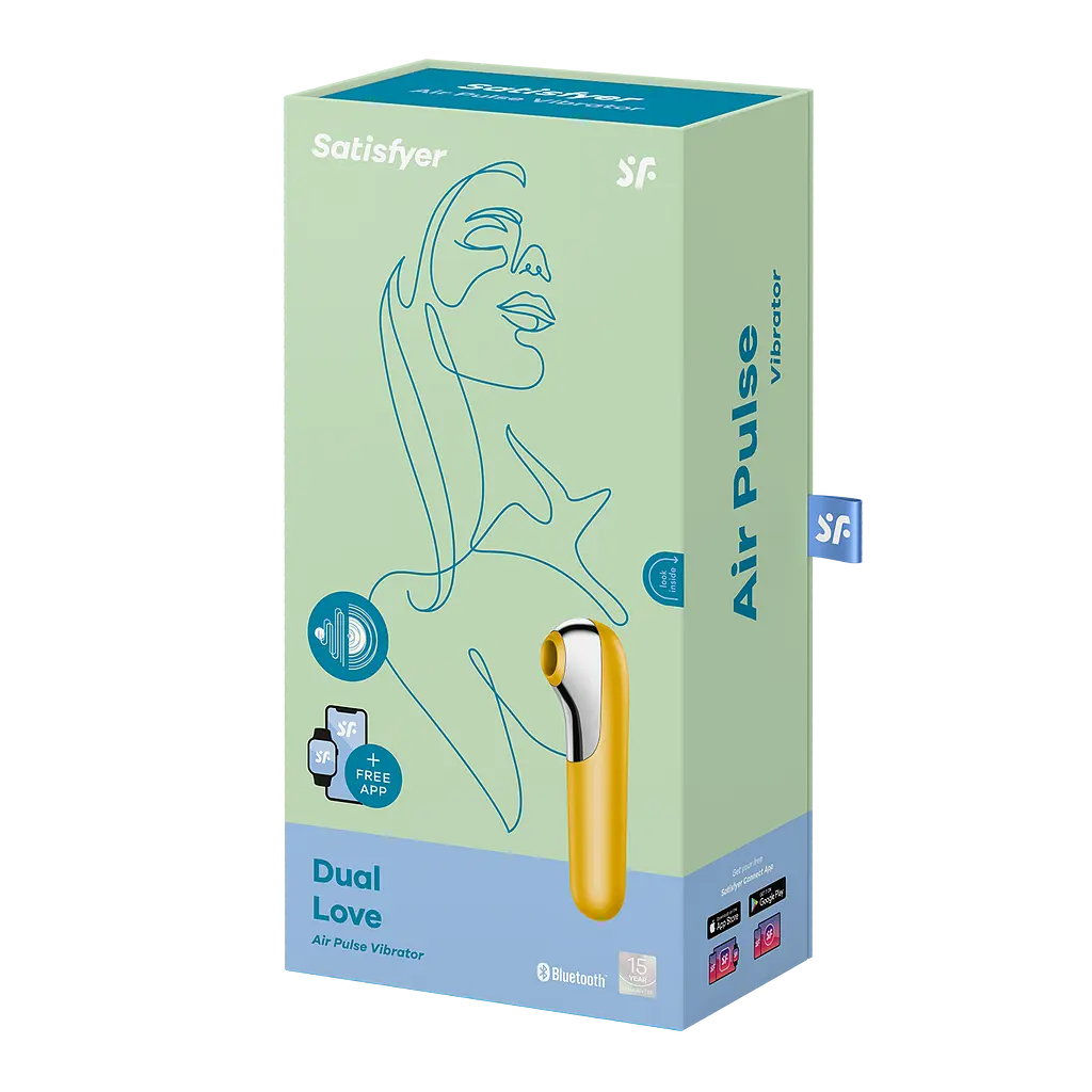Вакуумний стимулятор клітора з вібрацією Satisfyer Dual Love (жовтий) - фото 5