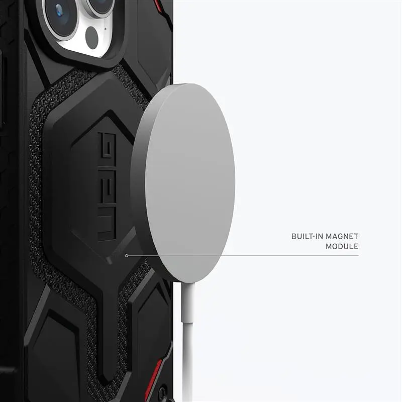Чохол-накладка Urban Armor Gear Monarch Pro Magsafe для Apple iPhone 15 Pro Kevlar Black (114221113940) - фото 4
