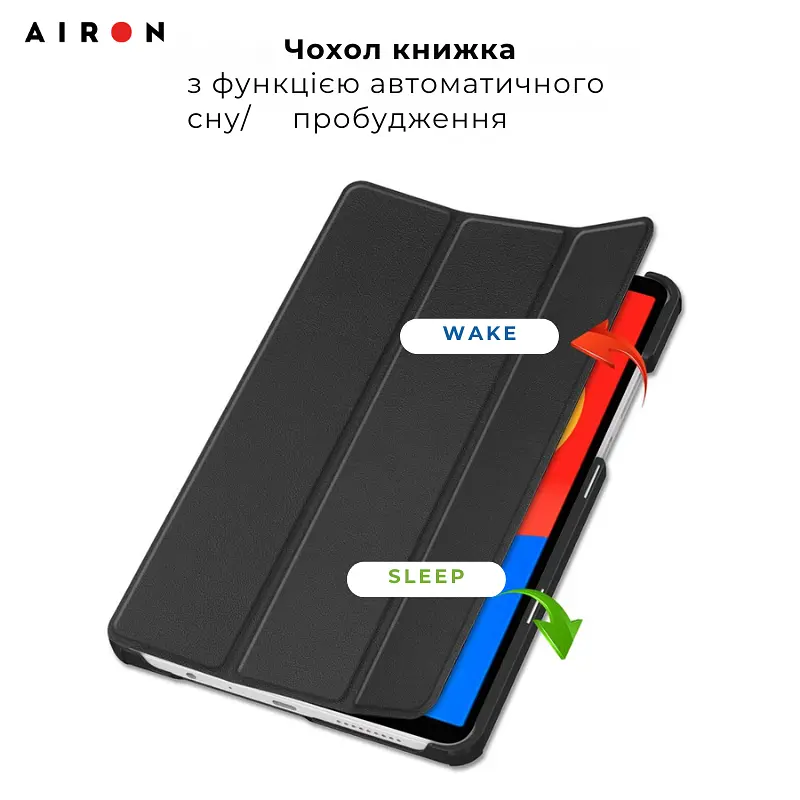 Чехол AIRON Premium для Xiaomi Redmi Pad SE 8.7" 2024 с защитной пленкой и салфеткой Black - фото 7