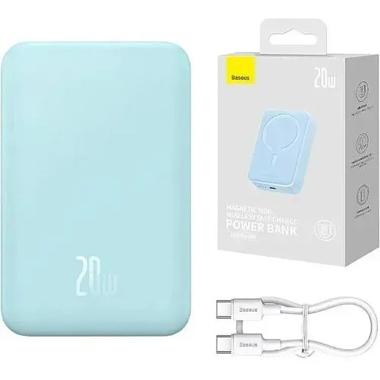 Портативна батарея Baseus Magnetic Mini Wireless Fast Charge 20000 mAh 20W PPCX150003 Blue - фото 6