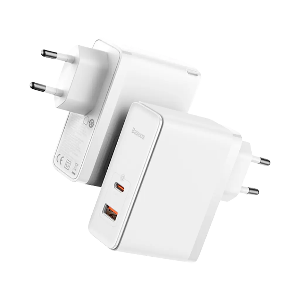 Мережевий зарядний пристрій Baseus GaN5 Pro 2 порта, USB + Type-C 100W Белый (CCGP090202) - фото 2