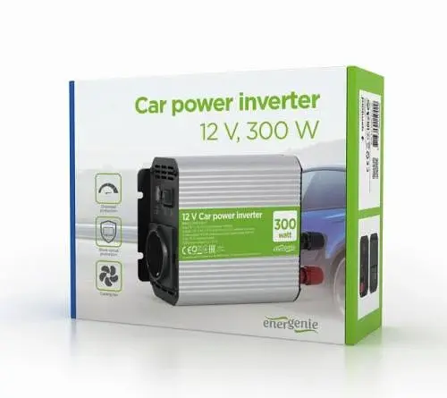 Автомобільний інвертор 300 Вт, EnerGenie, Silver/Black, 1xUSB (5V/2.1A), вхідна напруга 10-16 VDC (акумулятор безпосередньо), металевий корпус (EG-PWC300-01) - фото 4