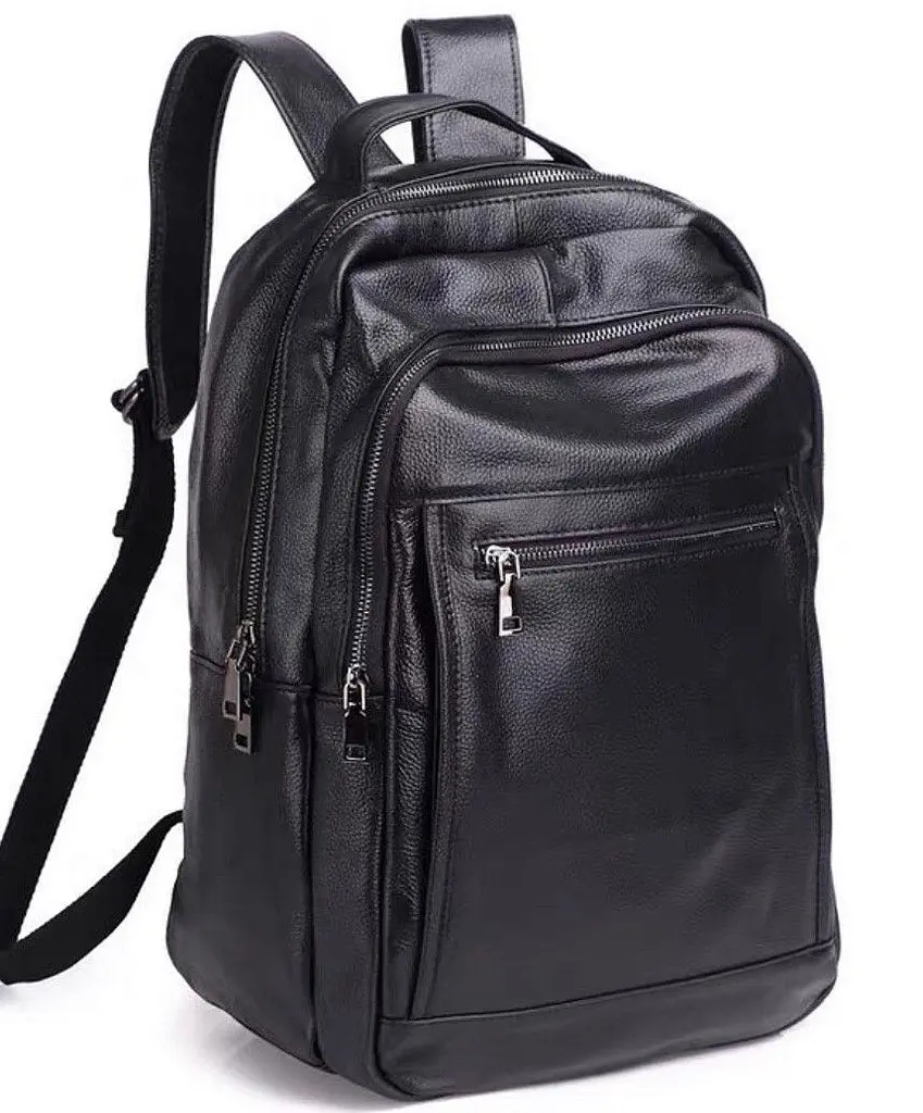 Шкіряний чоловічий рюкзак для ноутбука та поїздок чорний Tiding Bag D3-93438 - фото 11