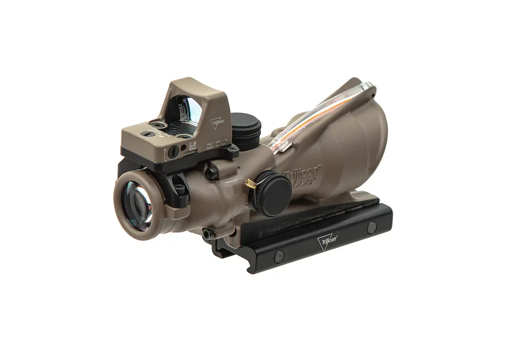 Комплект Trijicon прицел ACOG 4x32 BAC и прицел коллиматорный RMR 3.25 МОА FDE - фото 2