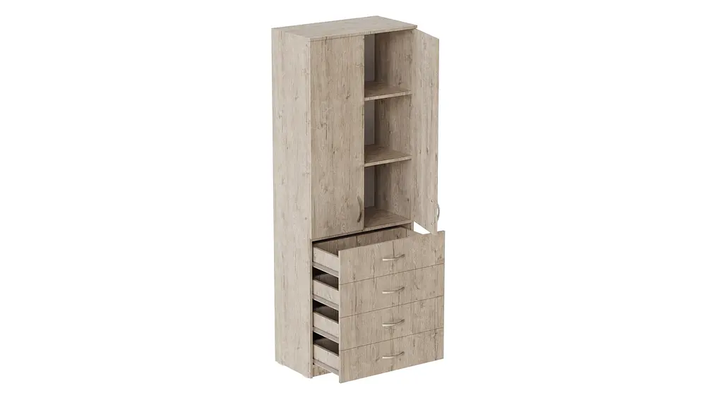 Шафа Анжело Ferrum-decor на 3 полиць з 2 дверима та 4 ящики 1900x700x380 ДСП Дуб Сан-Марино 16 мм (FRD-105026) - фото 3