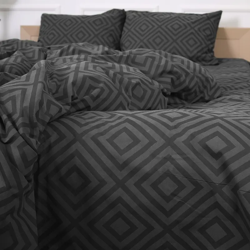 Простирадло MirSon Бязь 17-0625 Geometry Graphite 220х150 см (2200008204907) - фото 3