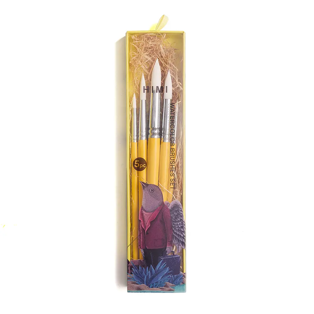 Набір пензлів HIMI 5 шт. круглий, Yellow Edition (6974712455028)