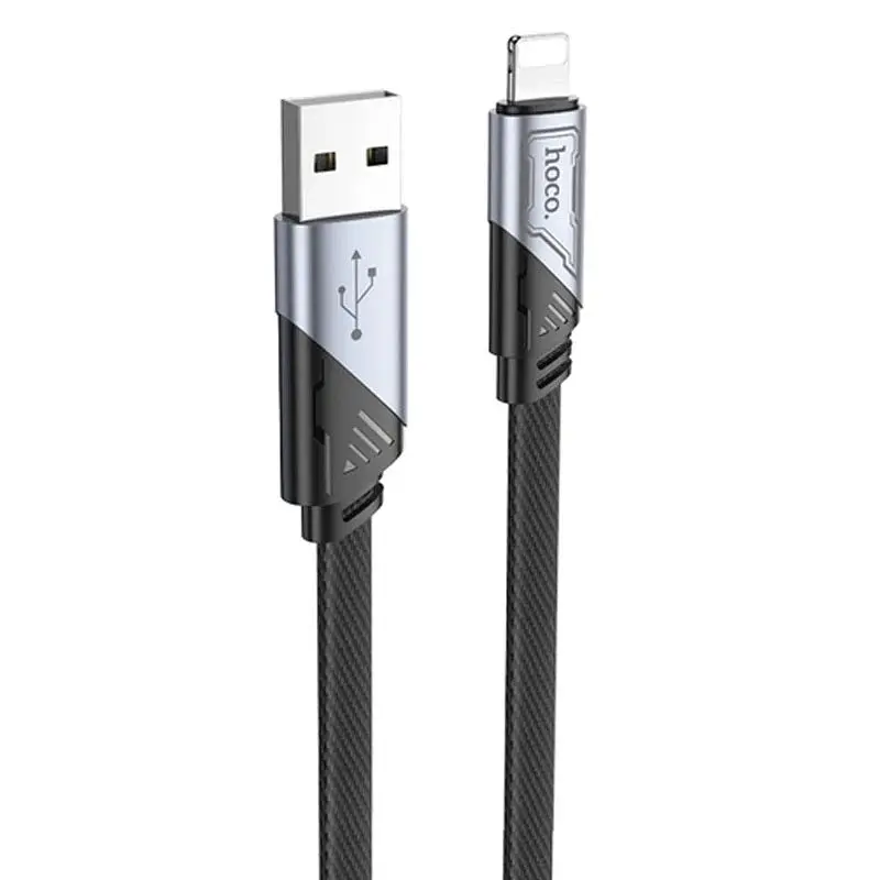 Кабель HOCO U119 USB to iP 2.4A, 1.2m, nylon, чорний