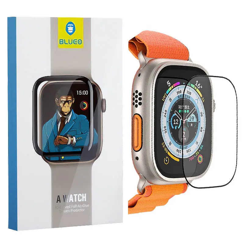Захисне 2.5D скло Corning Gorilla Glass для Apple Watch Ultra 1/2/3 49mm Чорний Blueo teh0030674