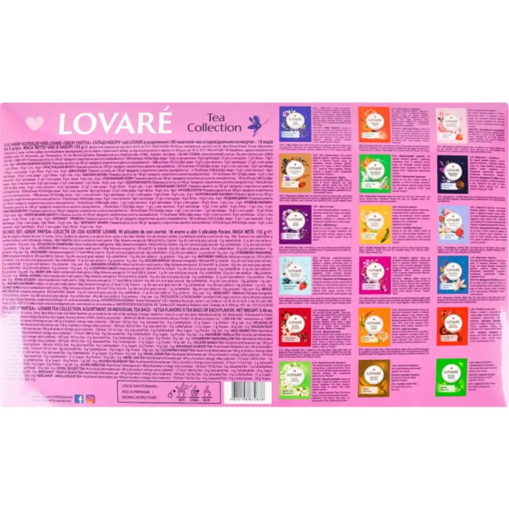 Набір Колекція чаїв Lovare Great Party 155 г (18 видів по 5 шт.) - фото 2