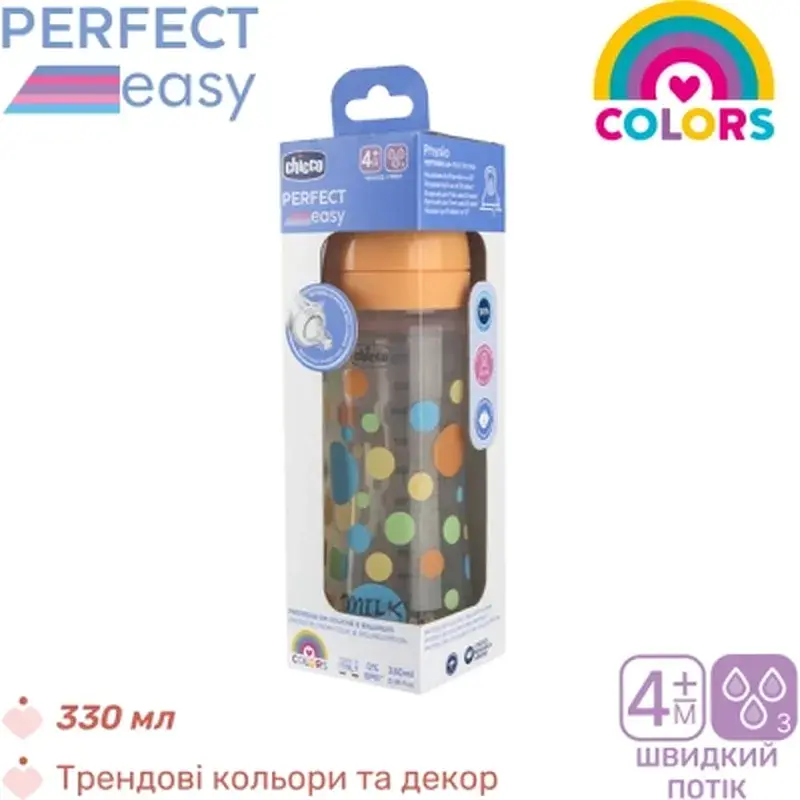 Пляшечка для годування Chicco Perfect Easy силіконова, від 4 міс. швидкий потік 330 мл (20245.20) - фото 6