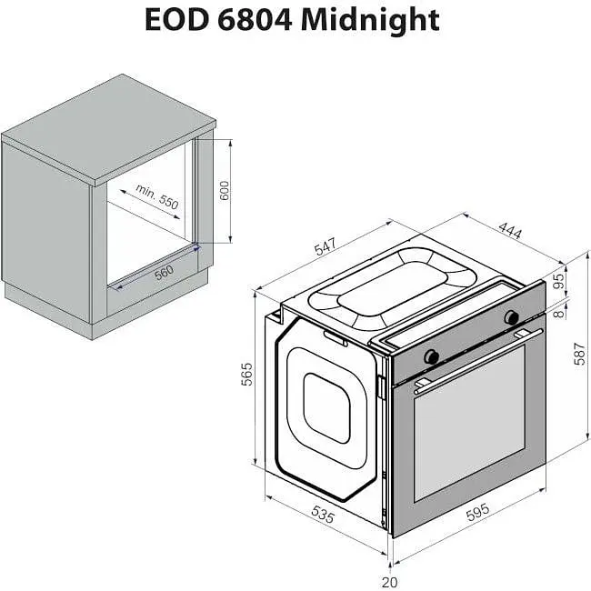Духова шафа Minola EOD 6804 Midnight Чорна - фото 14