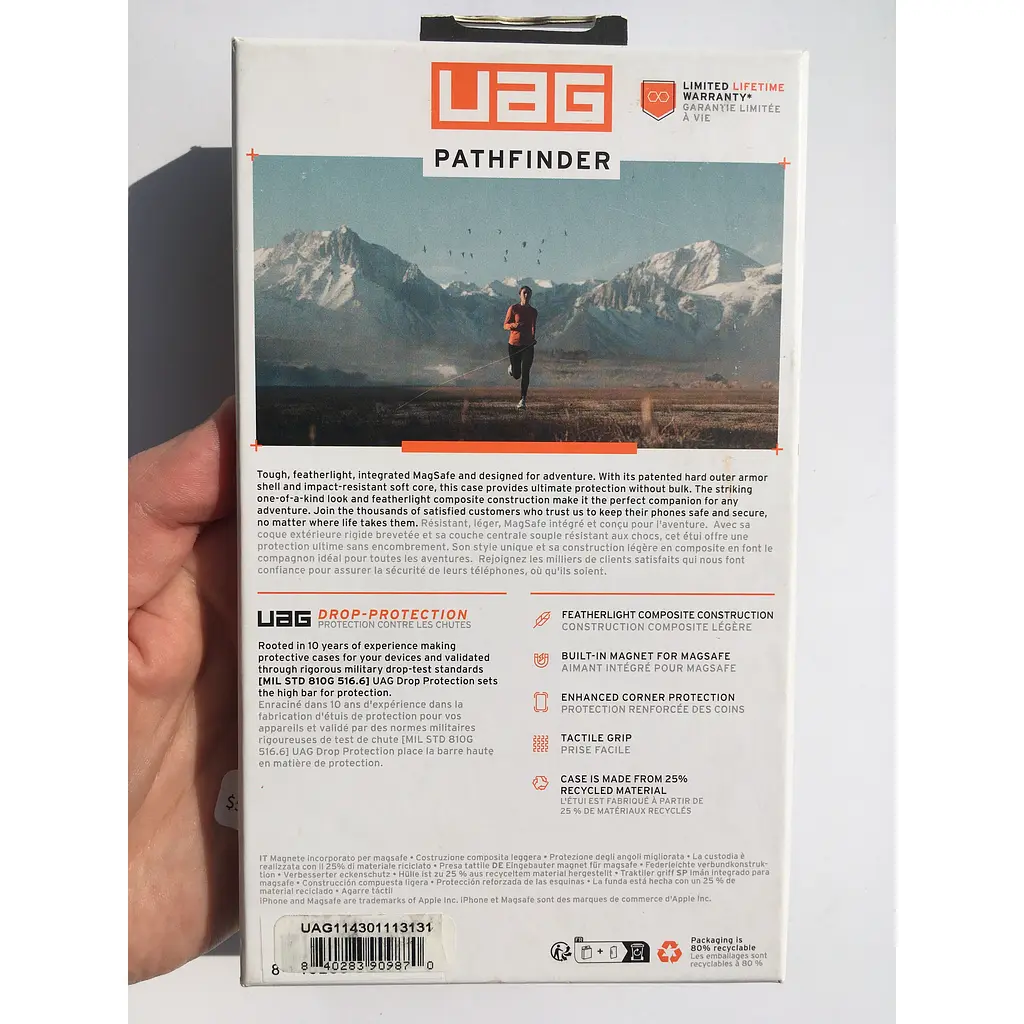 Оригінальний протиударний чохол UAG Pathfinder MagSafe для iPhone 15 Pro Max Ash 114301113131 - фото 5