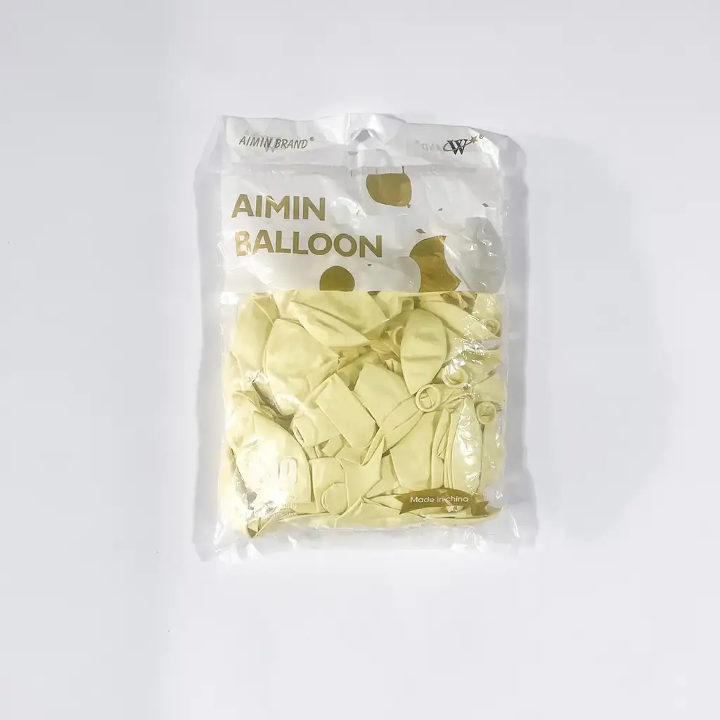 Надувні повітряні кульки Aimin Balloon 26 см (10") 100 шт наповнення повітрям або гелієм Айворі - фото 2