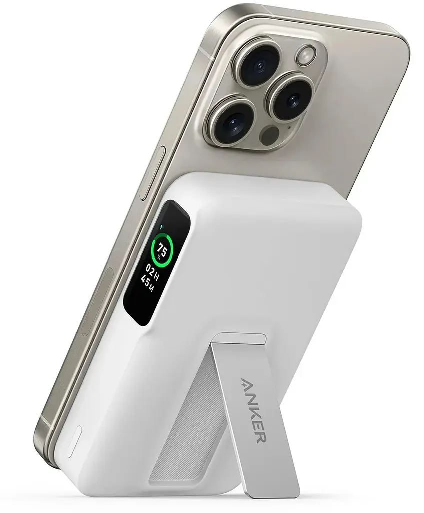 Портативний зарядний пристрій Anker MagGo 10000 mAh Qi2 15W + USB-C PD 27W Білий (7181286) - фото 2
