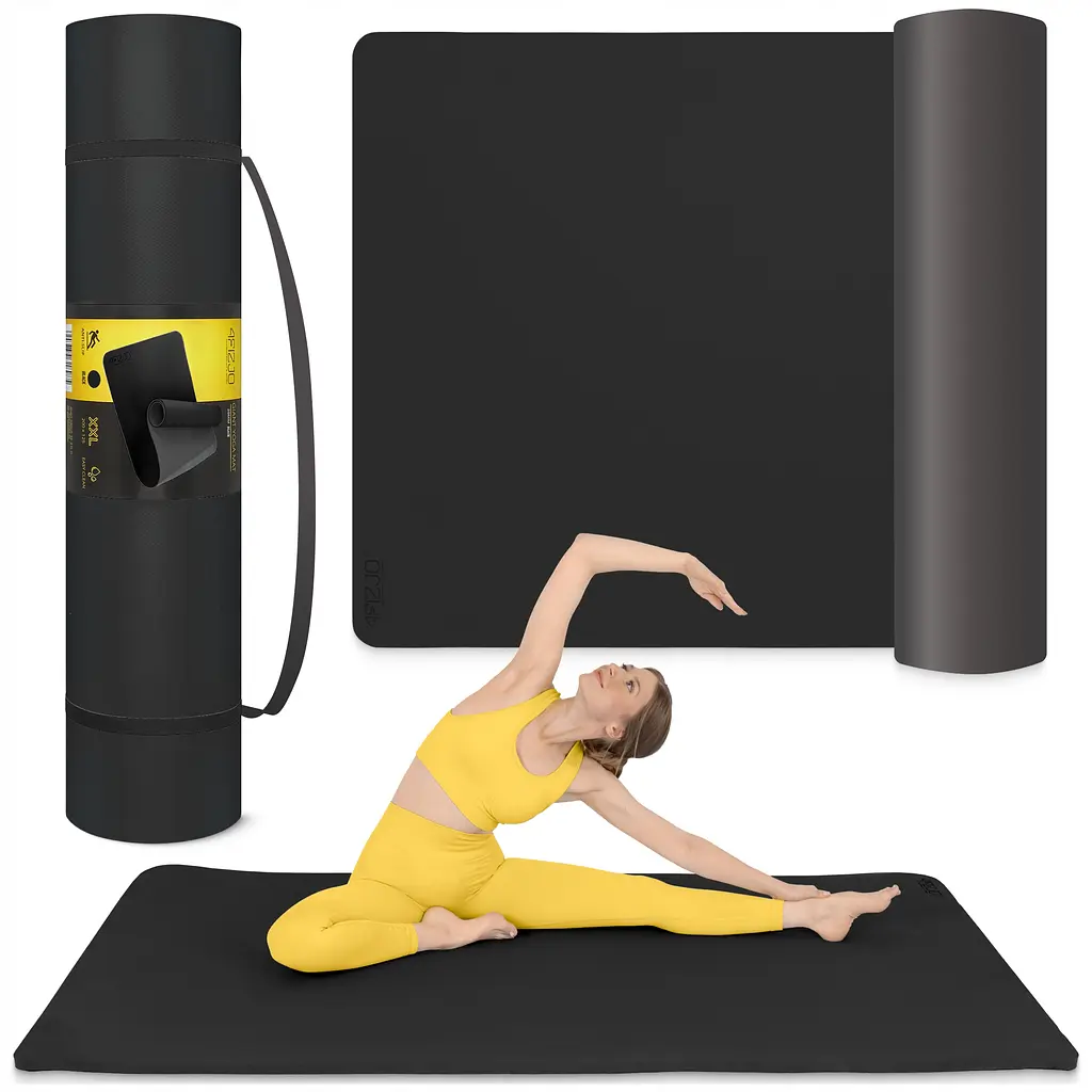 Килимок (мат) спортивний 4FIZJO TPE Gigant 200 x 125 x 2 см для йоги та фітнесу Black (P-5907739318992) - фото 9