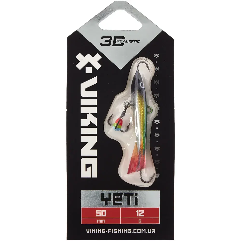 Балансир Viking Fishing Yeti Ice Jig 50mm 12.0g #2 Green Glam - фото 2