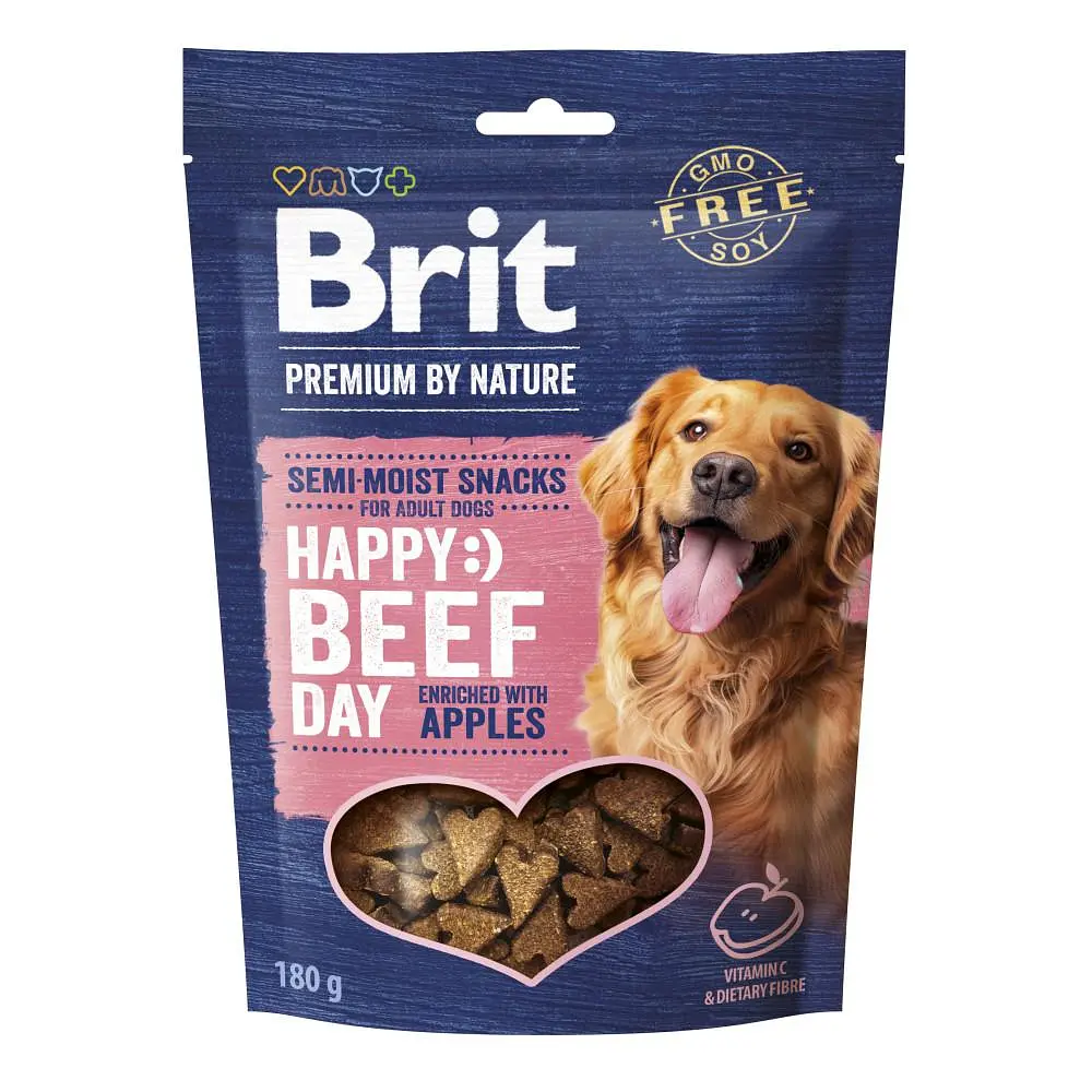 Ласощі для собак Brit Premium напіввологі, з яловичиною та яблуками, 180 г (112280/573929)