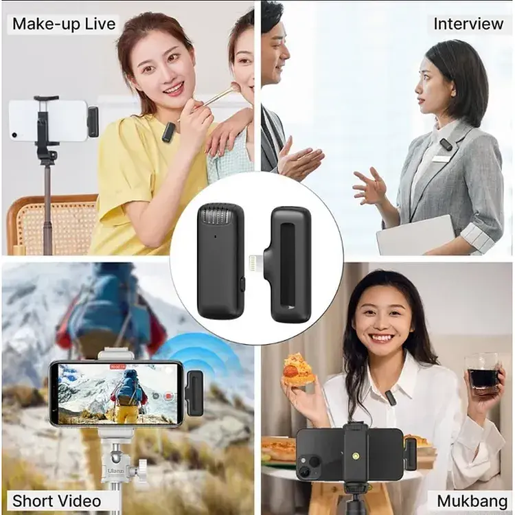 Микрофон J11 Lightning петличный беспроводной приемник + микрофон + зарядный кейс Black (17616) - фото 3