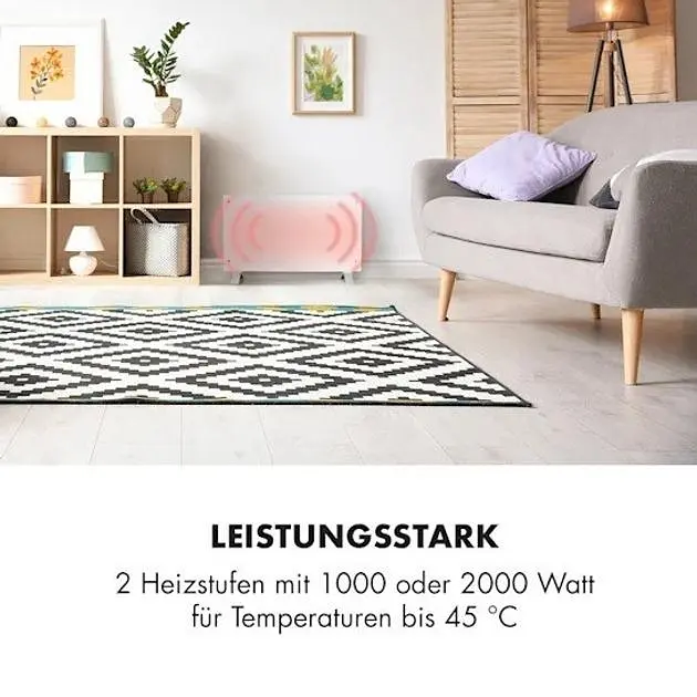 Конвекторный обогреватель Klarstein Bornholm Curved Smart 1000/2000W WiFi (10035237) - фото 2