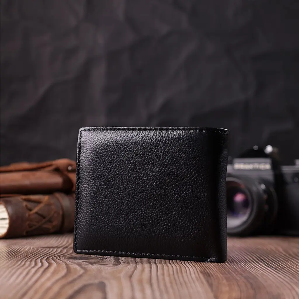 Стильний чоловічий гаманець із натуральної шкіри ST Leather 22457 чорний - фото 9