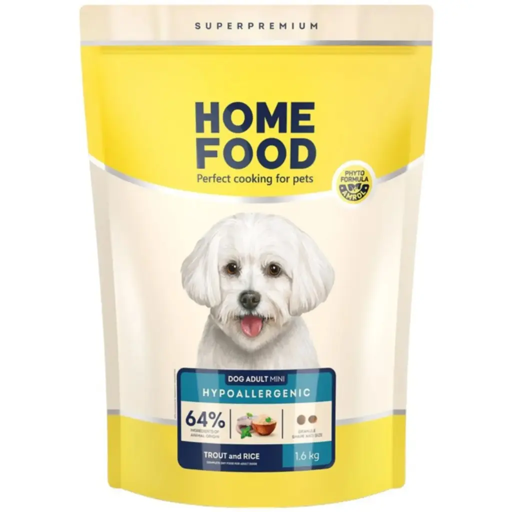 Гіпоалергенний сухий корм для собак Home Food Adult Mini малих порід з фореллю та рисом 700 г