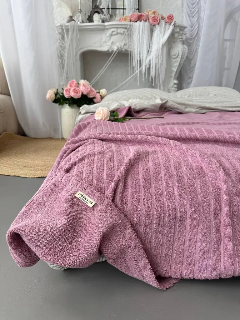 Покривало Zeintex Palermo махрове бавовняне орхідея 180х210 см - фото 10