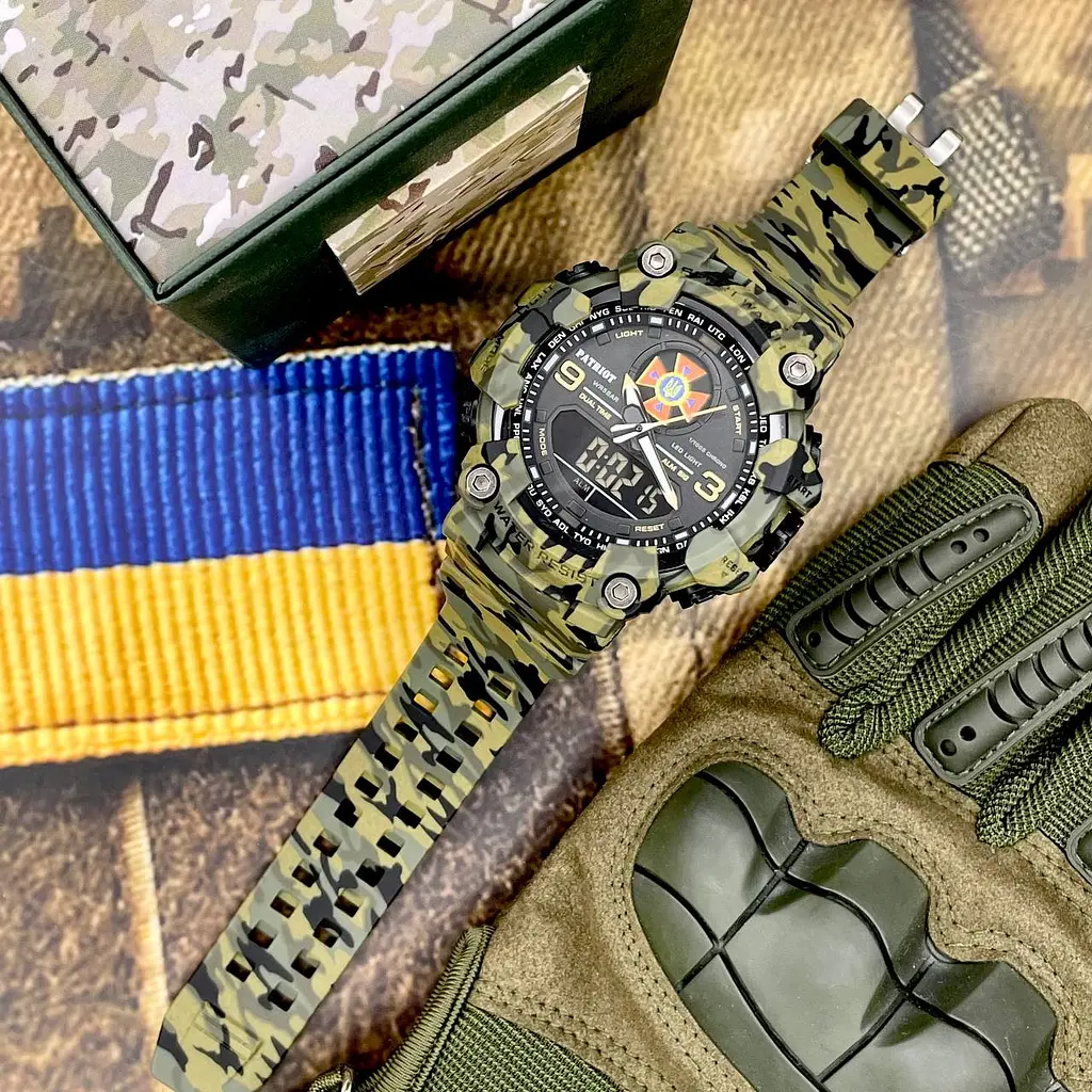 Наручний годинник чоловічий 001CMGRDSNS ДСНС Зелений камуфляж + Коробка. Patriot acs0031081 - фото 2