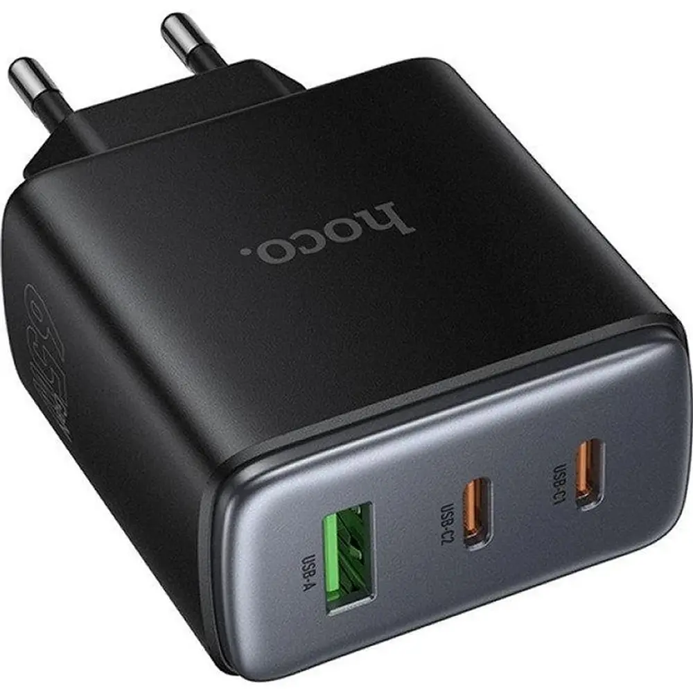 МЗП Hoco C160A Upgrade PD65W(2C1A) charger(EU) Black