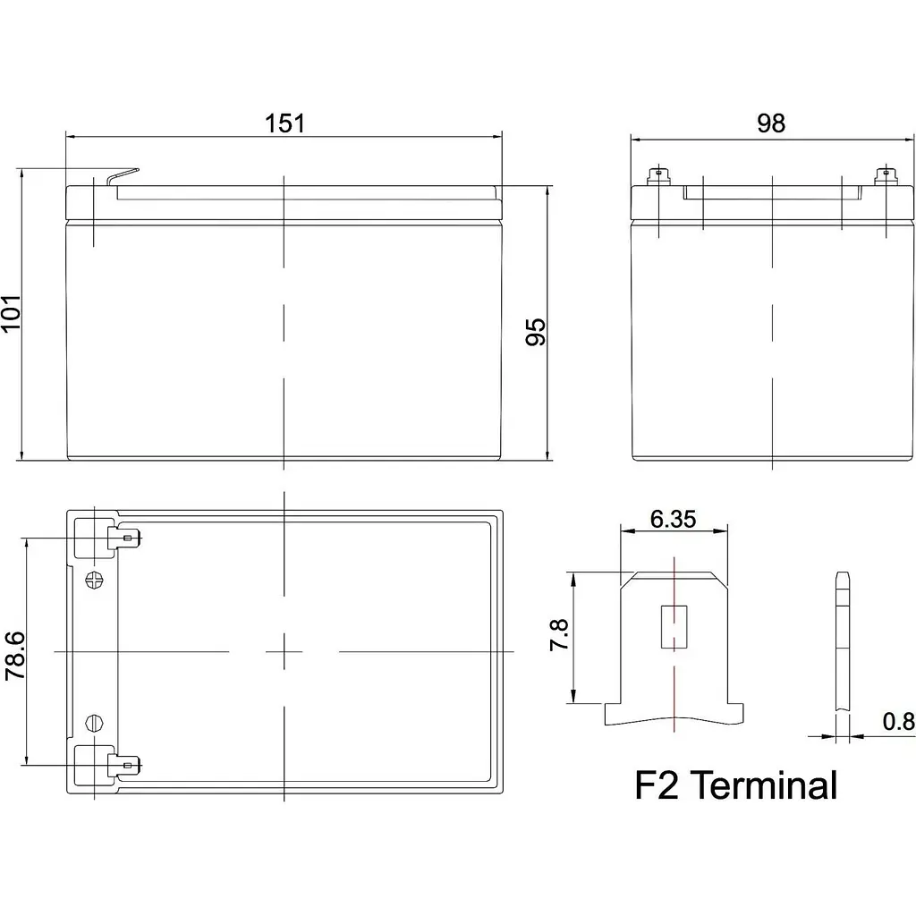 Аккумулятор Azbist Super AGM 12V [12V/12Ah/144Wh] [ASAGM-12120F2] [153952] - фото 2