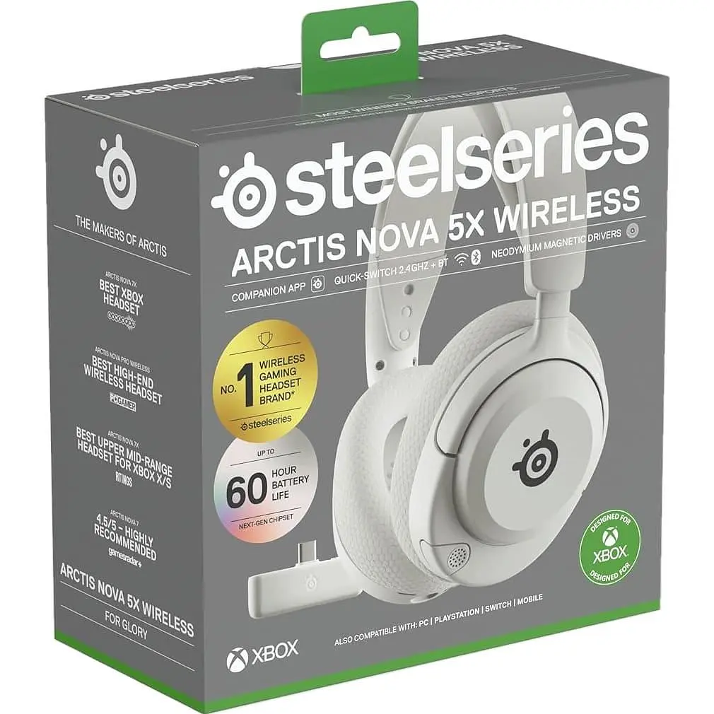 Игровая гарнитура SteelSeries Arctis Nova 5X Xbox BT/WL White (61677) - фото 7