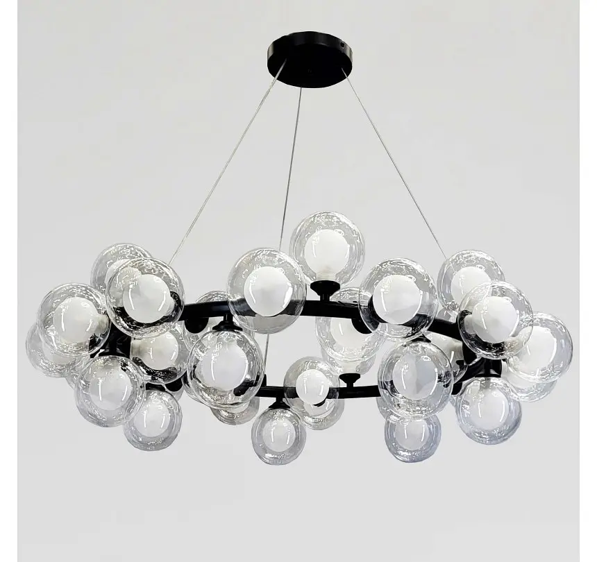 Підвісна люстра Artlight 1102/35BK з 35 скляними плафонами G9, чорна, від 20-30 м² - фото 2
