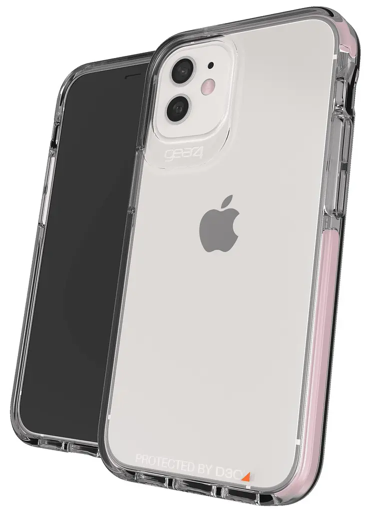 Протиударний прозорий чохол Gear4 Piccadilly D3O для iPhone 12/12 Pro (6.1") Pink + Transparent - фото 5