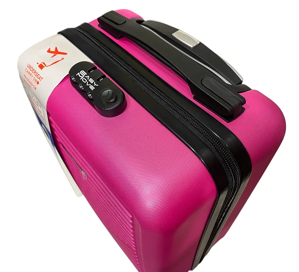 Валіза Easy Move 002 міні XS 40x30x20 см, ABS, 4 колеса, кодовий замок, 20 л, Малиновий - фото 3