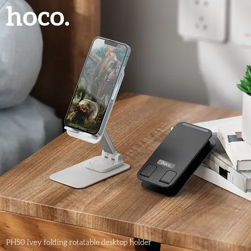 Настільний тримач Hoco PH50 Ivey folding rotatable desktop holder білий - фото 6