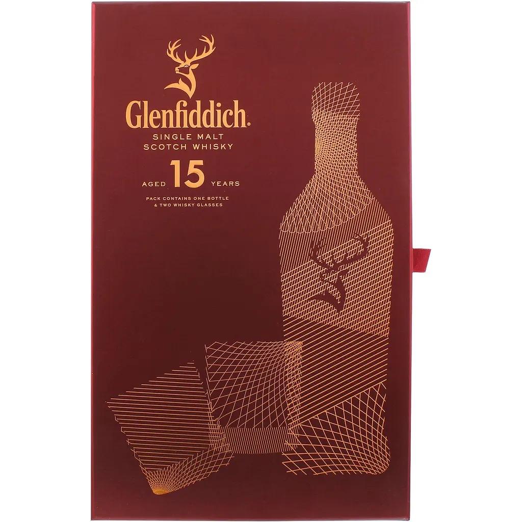 Віскі Glenfiddich 15 yo Single Malt Scotch Whisky 40% 0.7 л + 2 склянки - фото 3