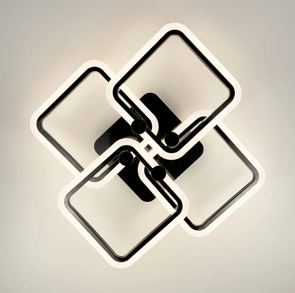 Светодиона люстра на 4 рожка квадратной формы | Line F | Ст. A2503/4S BK - фото 4