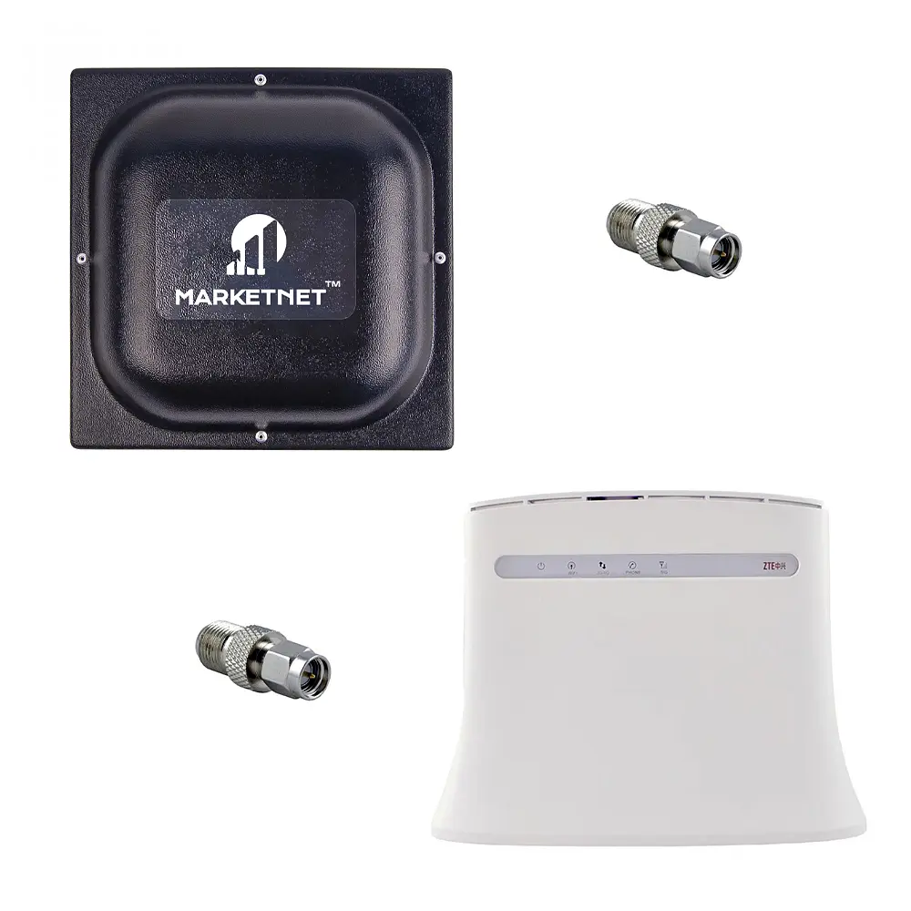 Комплект 4G LTE Wi-Fi роутер ZTE MF296R + Панельна 4G LTE антена MIMO MARKETNET T800