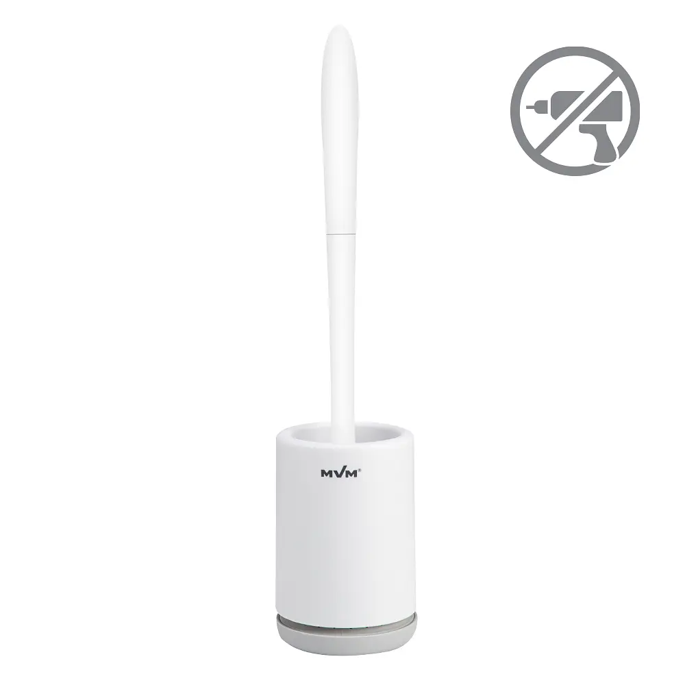 Йоржик для унітазу МВМ My Home клейкий настінний BP-12, білий з сірим (BP-12 WHITE/GRAY) - фото 2
