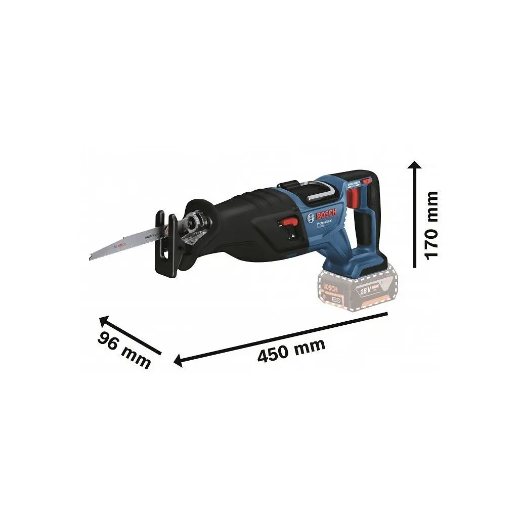 Сабельная пила Bosch GSA 185-LI, 18 В, пропил 230 мм, ход 28 мм (без АКБ и ЗП) (0.601.6C0.020) - фото 2