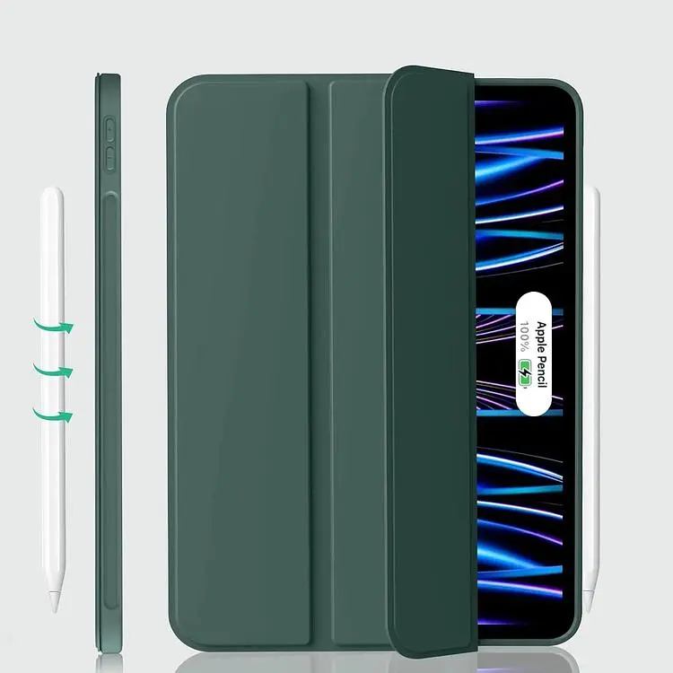 Чехол-книжка BeCover Tri Fold Soft TPU Silicone для Apple iPad Pro 11" M4 2024 Dark Green (711746) - фото 3