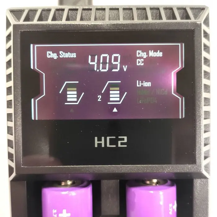 Зарядное устройство для аккумуляторов HC2 Charger на 2 аккумулятора 18650 и других - фото 5
