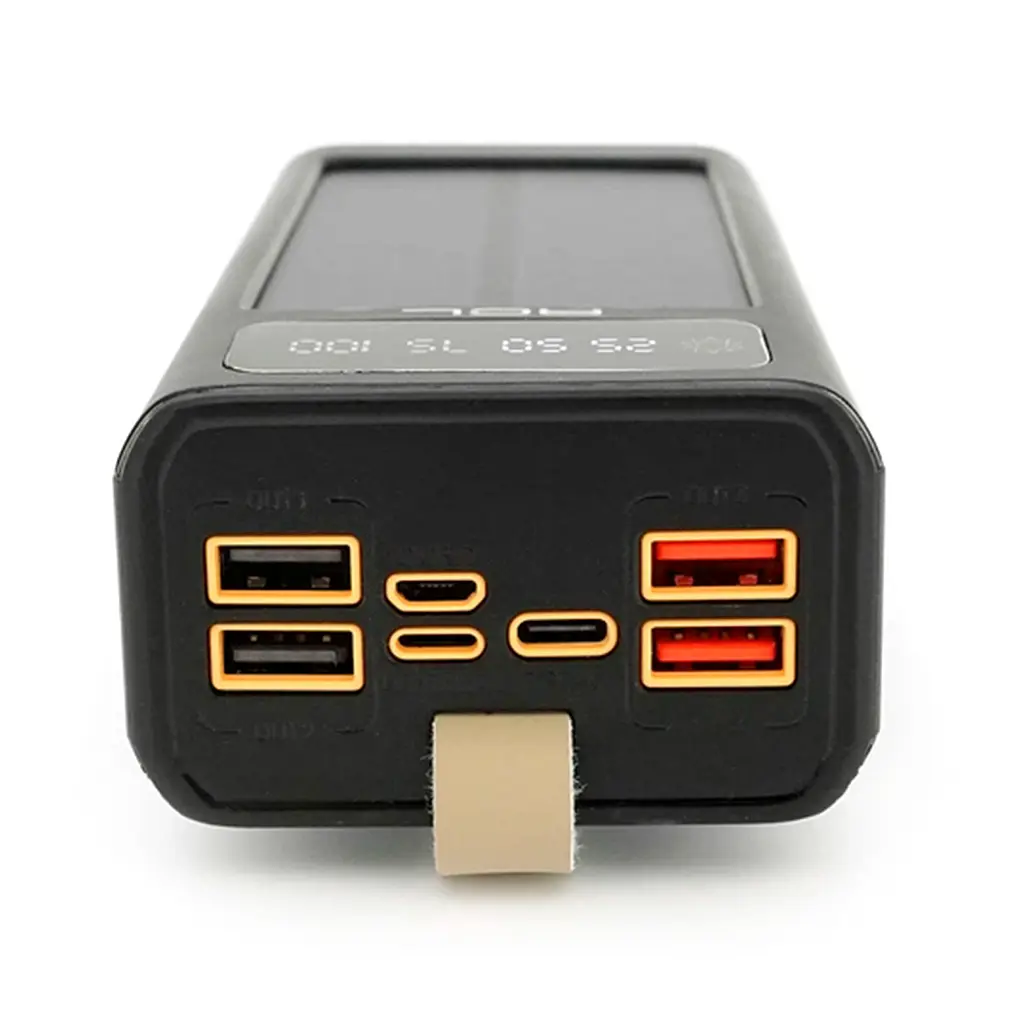 Павербанк ACL PW-90 Outdoor Solar 30000 мА·год 22.5W Power Bank із сонячною панеллю, швидкою зарядкою PD/QC 3.0, 4 USB та вбудованими кабелями Чорний (UFTPW-90) - фото 3