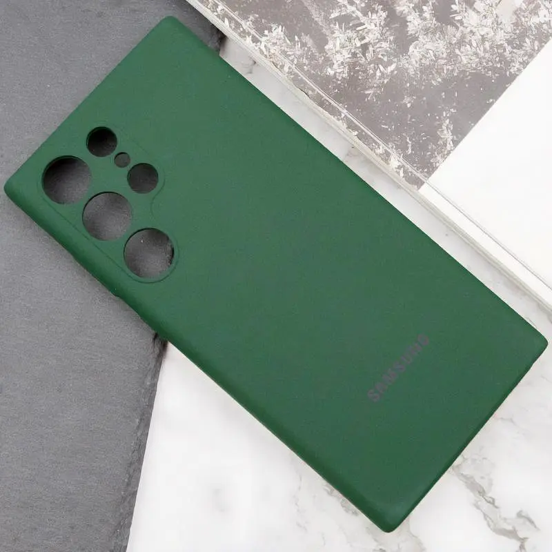 Чехол Silicone Cover Lakshmi Full Camera (AAA) with Logo для Samsung Galaxy S25 Ultra Зеленый / Cyprus Green - фото 3