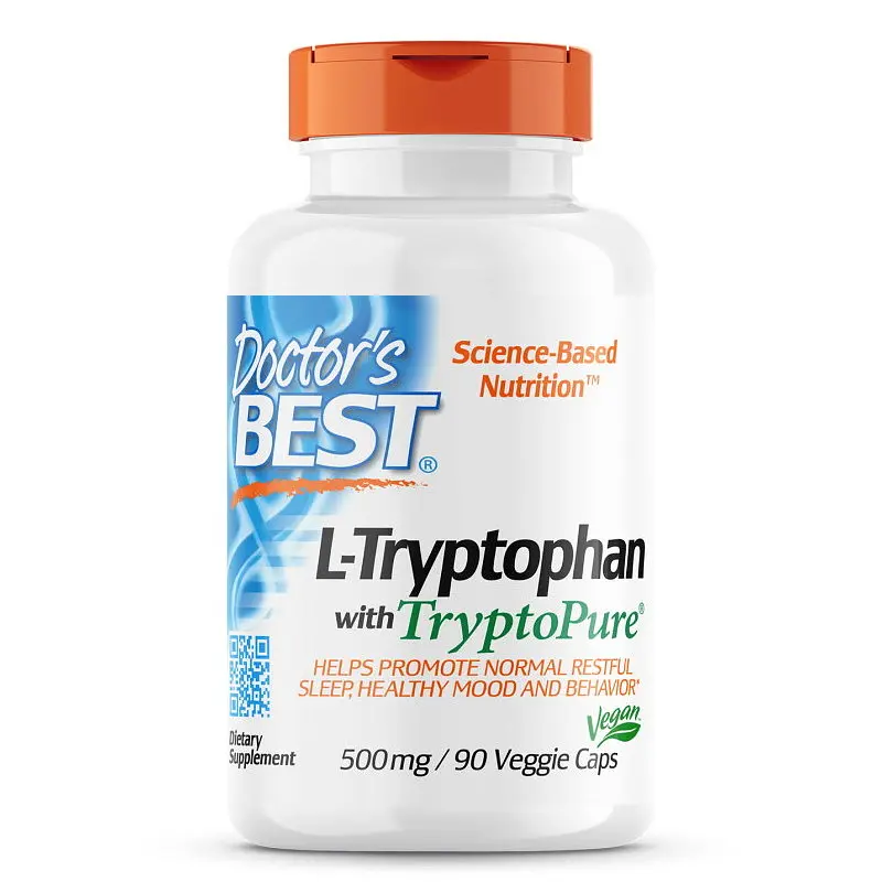 Амінокислота Doctor's Best L-Tryptophan 500 mg, 90 вегакапсул
